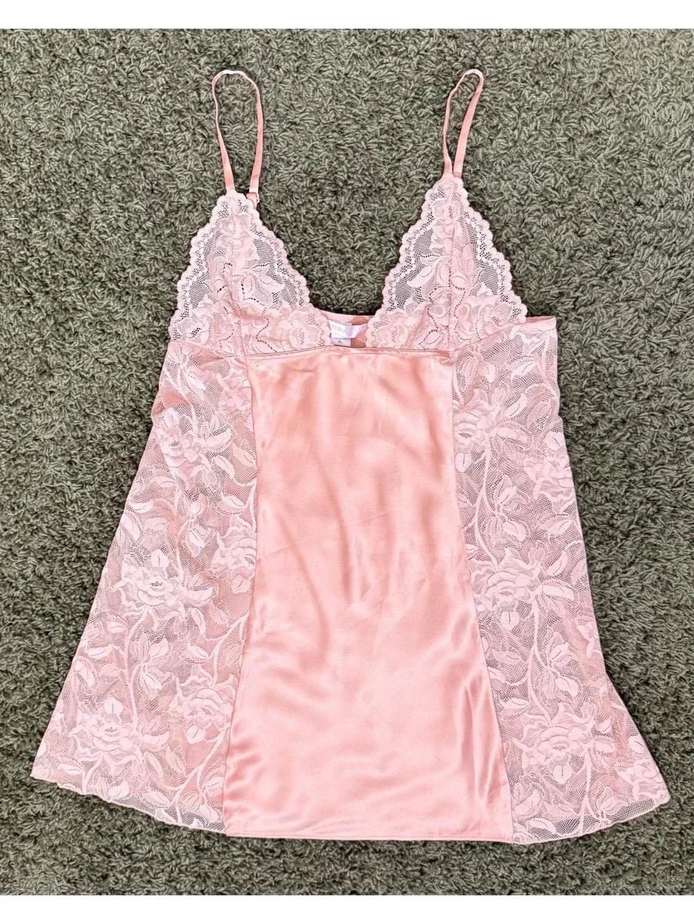 Y2K Peach Satin + Lace Hand Nightie from Victoria's Secret size XL